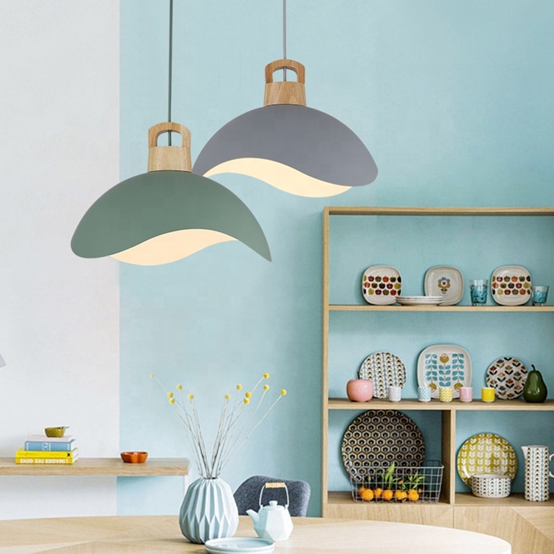 Nordic Simple style macaron dining metal pendant lights home restaurant bedroom colors pendant lamps