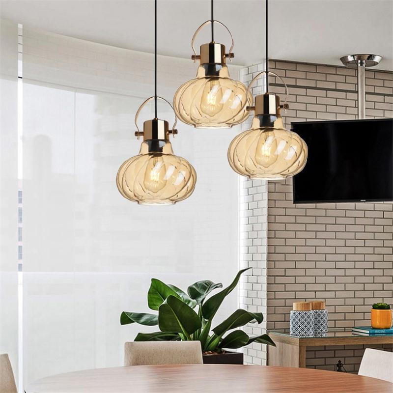 Factory Wholesale Modern Simple Glass Pendant Light American Restaurant Dining coffee bar Glass Pendant lamps