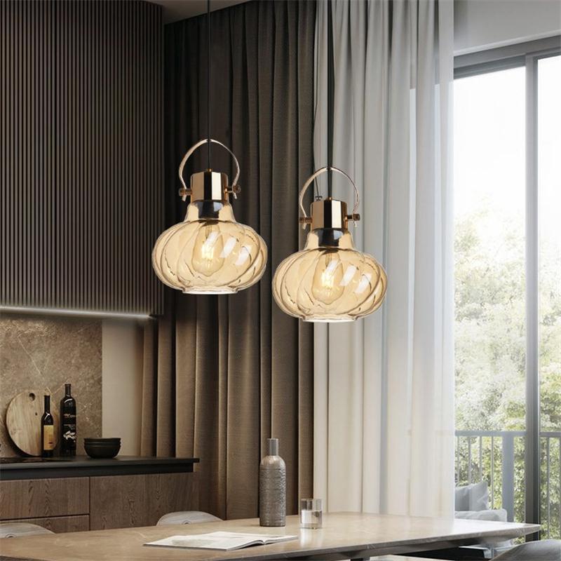 Factory Wholesale Modern Simple Glass Pendant Light American Restaurant Dining coffee bar Glass Pendant lamps