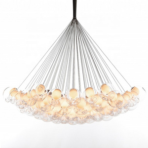 Nordic creative personality dining room chandelier post modern minimalist living room bedroom multi-head glass bubble chandelier