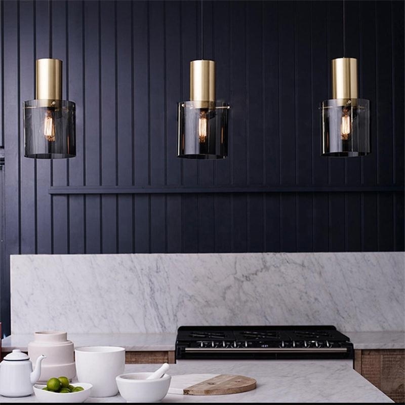 New Nordic single head small glass pendant lights simple light and luxurious personality dining room bar chandelier