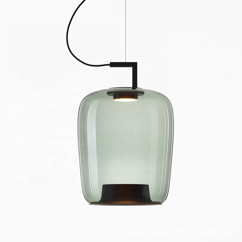 New Italian style minimalist art glass Pendant light Mall hotel Cafe table small glass pendant lights