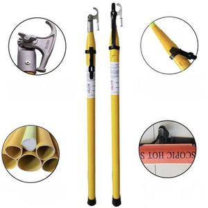 High voltage Fiberglass Telescopic hot stick