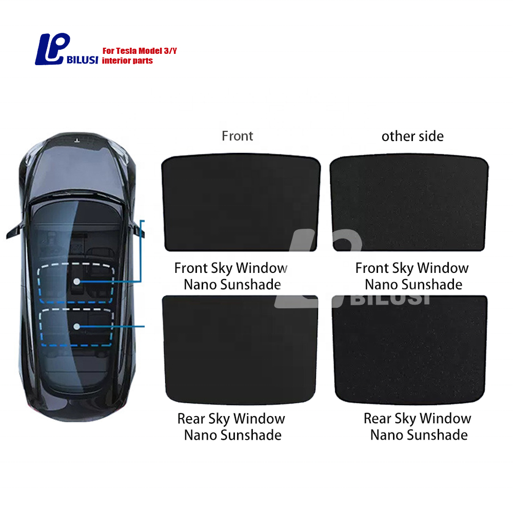 Bilusi Foldable Double-layer Light-blocking Sun Roof Car Sun Shade For Tesla Model Y 2021-2023