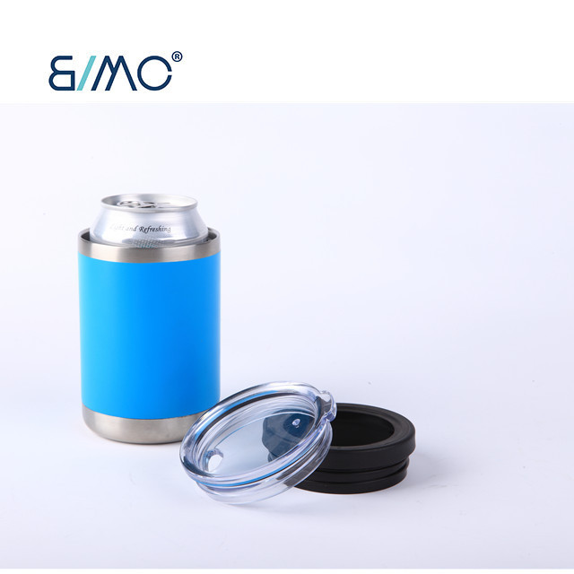 12 oz  2lids  Vacuum Insulated Soda Bottle Can Cooler Wholesale Stainless Steel Double Wall 12oz Beverage Beer Cola Can Cooler