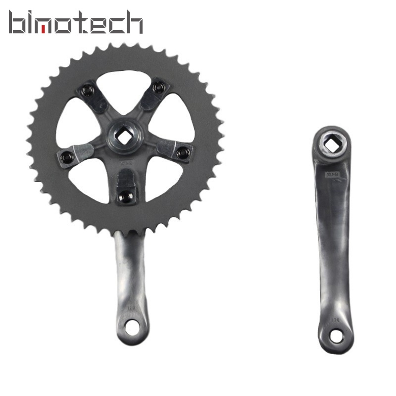 Bicycle crankset single speed 44T steel silver 170mm alloy anodized silver bicycle parts crankset