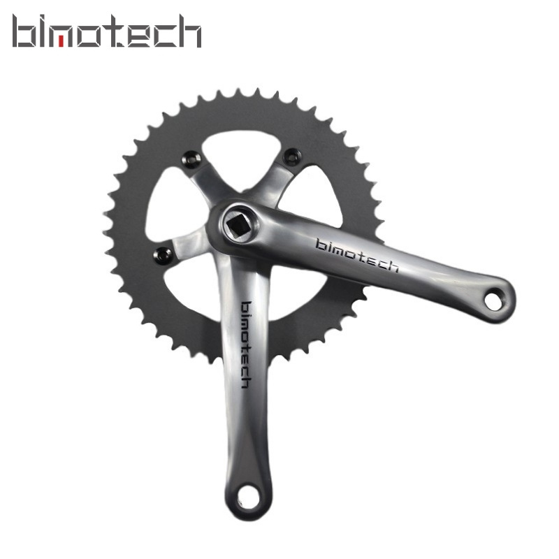 Bicycle crankset single speed 44T steel silver 170mm alloy anodized silver bicycle parts crankset