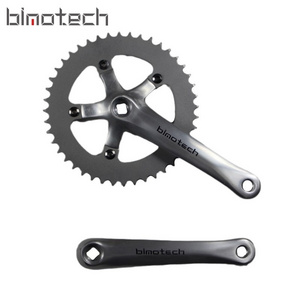 Bicycle crankset single speed 44T steel silver 170mm alloy anodized silver bicycle parts crankset