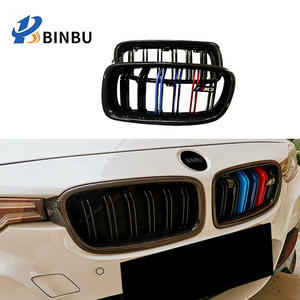 FOR BMW 3 Series Grill F30 F31 F35 carbon fibre Front bumper grille Modification car upgrade body kit Front bumper  parts