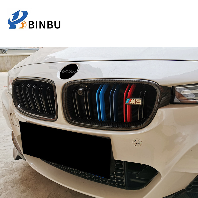 FOR BMW 3 Series Grill F30 F31 F35 carbon fibre Front bumper grille Modification car upgrade body kit Front bumper  parts