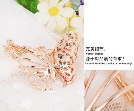 Stock Fashion Key chains Perfume butterfly Alloy Rhinestones Keychains Gold plated 2919