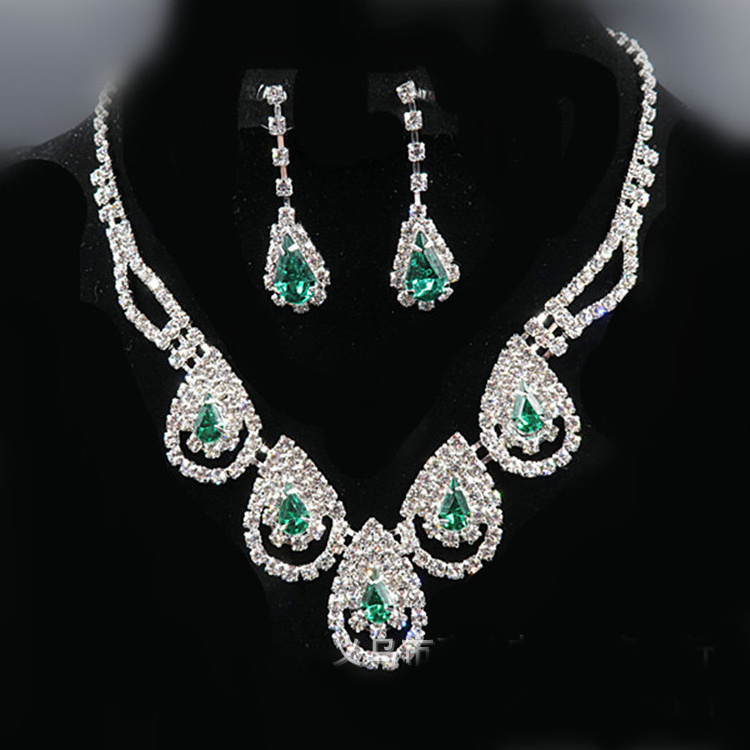 Stock Fashion jewelry set Teardrop Rhinestones Bridal jewelry set  XL050