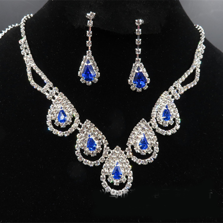 Stock Fashion jewelry set Teardrop Rhinestones Bridal jewelry set  XL050