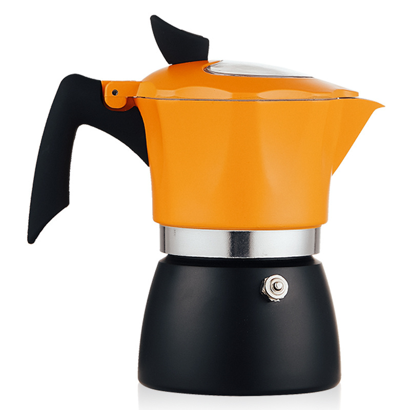 In Stock Italian Espresso Maker, Moka Pot Made Of Stainless Steel For 3 for Home and Office