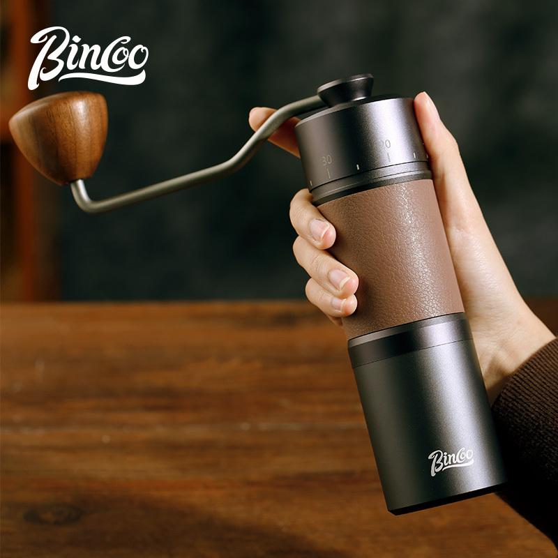 Bincoo Professional 7 cores Conical Burr Manual Coffee Grinder Al-Alloy Body 420 Stainless Steel Burr Espresso Maker