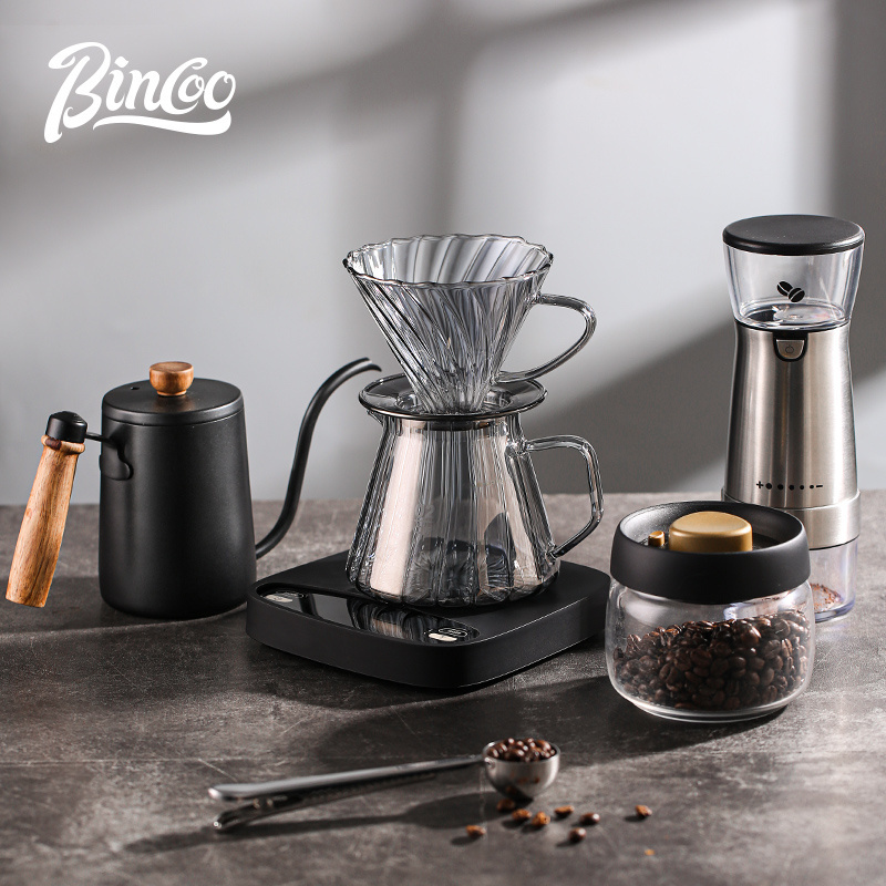 Bincoo 400ml/ 600ml Glass Pour Over Coffee Maker Pot Camping Coffee Pot for Hand-brew Coffee