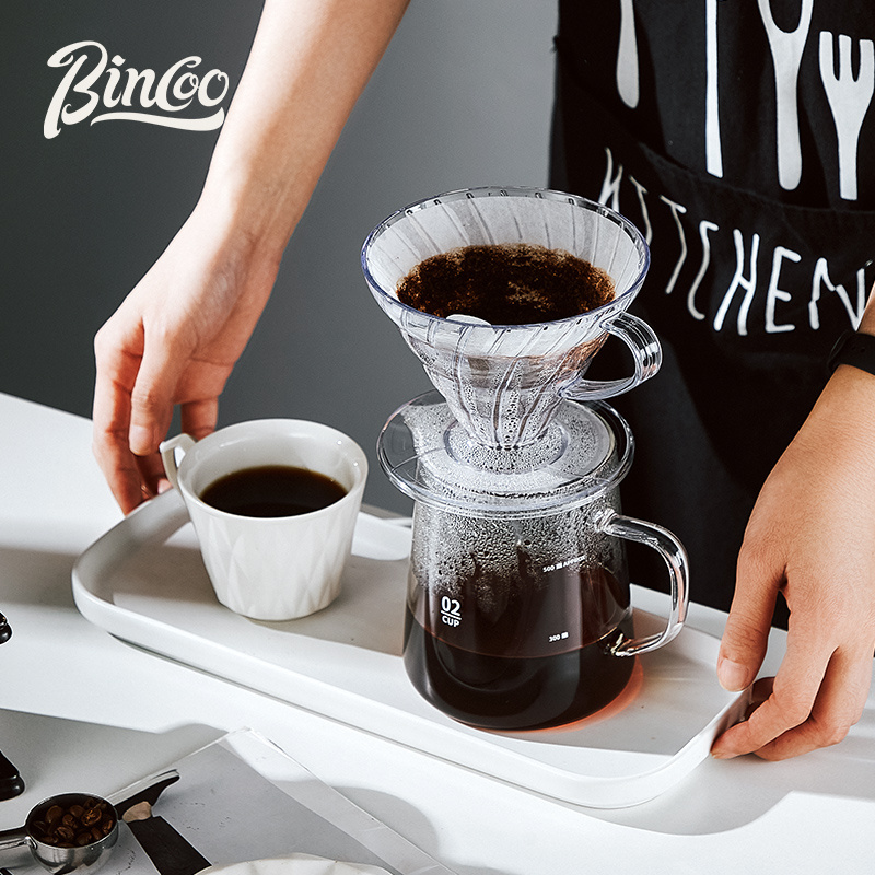 Bincoo Resin 1-4 Cups Cone Pour Over Coffee Dripper with Stand and Holder for Pour Over Coffee Maker