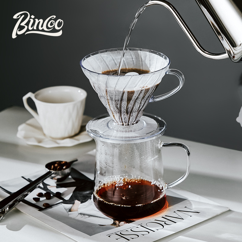 Bincoo Resin 1-4 Cups Cone Pour Over Coffee Dripper with Stand and Holder for Pour Over Coffee Maker