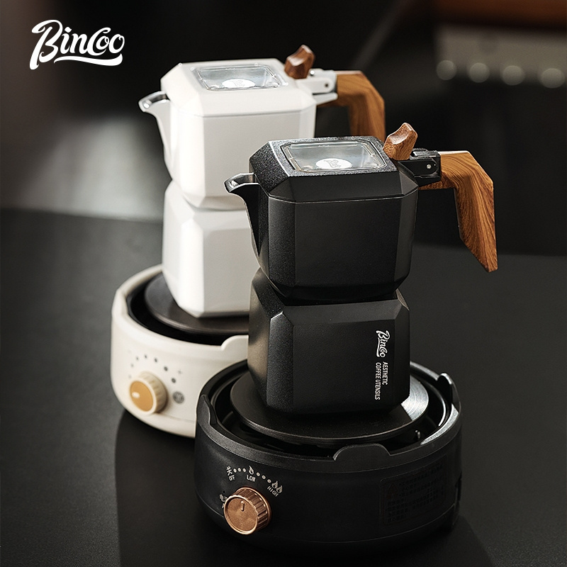 BINCOO Rubik's Cube Double Valve Moka Pot Household Small Espresso Coffee Pot Italian Coffee Maker 2 Cups