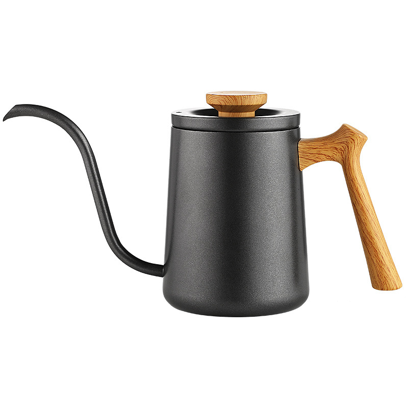 Bincoo Coffee Pour Over Kettle with Wooden Lid and Handle Gooseneck Kettle for Drip Coffee