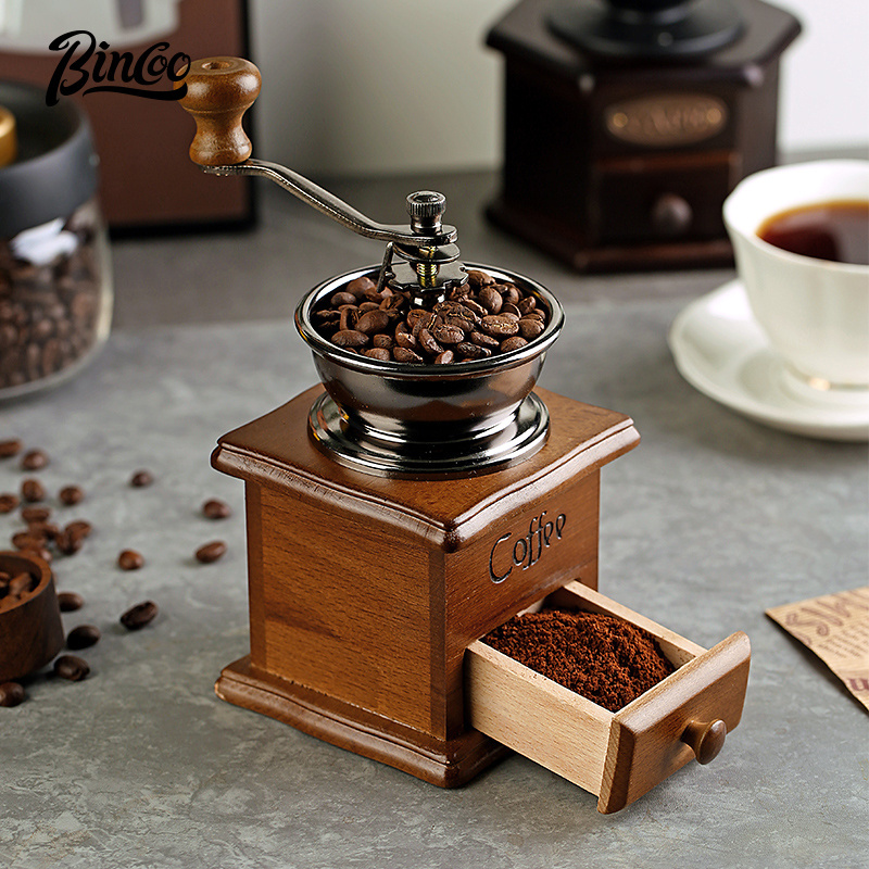 BINCOO Manual Coffee Grinder Styles Stainless Steel Conical Burr Ceramic Burr Bean Portable Espresso Grinder for Drip Coffee