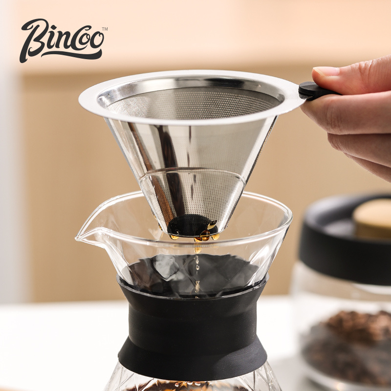 Bincoo 200ml 400ml Pot Pour Over Coffee Dripper Handmade Server Kettle with Heat Resistant Glass