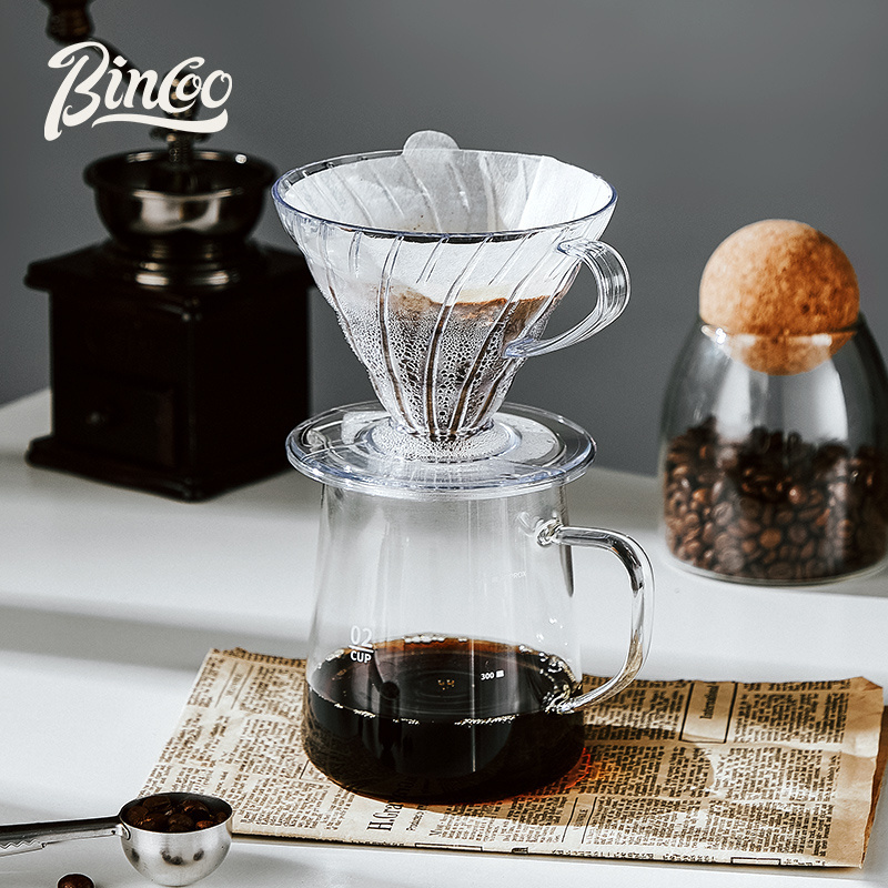 Bincoo Resin 1-4 Cups Cone Pour Over Coffee Dripper with Stand and Holder for Pour Over Coffee Maker