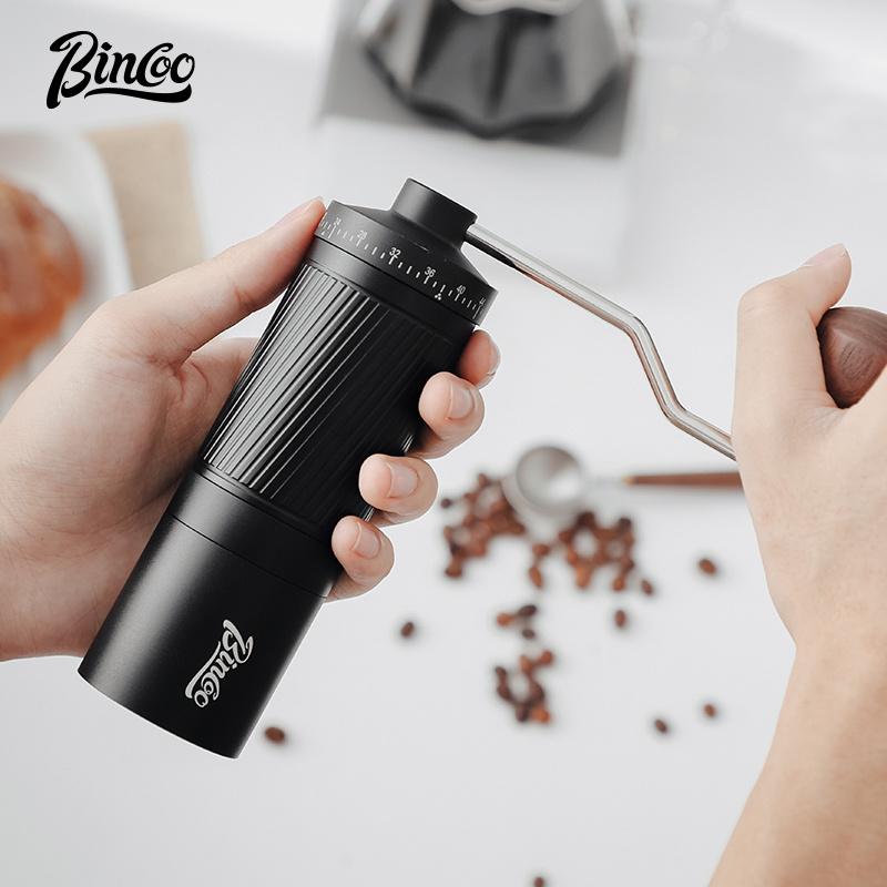 Bincoo Manual Coffee Grinder with External Adjustable Coarseness Stainless Steel 7 Star Cutter,Portable Hand Coffee Bean Grinder