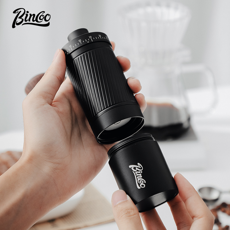 Bincoo Manual Coffee Grinder with External Adjustable Coarseness Stainless Steel 7 Star Cutter,Portable Hand Coffee Bean Grinder