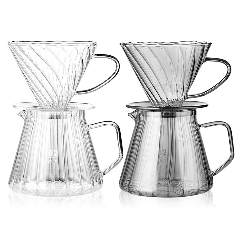 Bincoo 400ml/ 600ml Glass Pour Over Coffee Maker Pot Camping Coffee Pot for Hand-brew Coffee