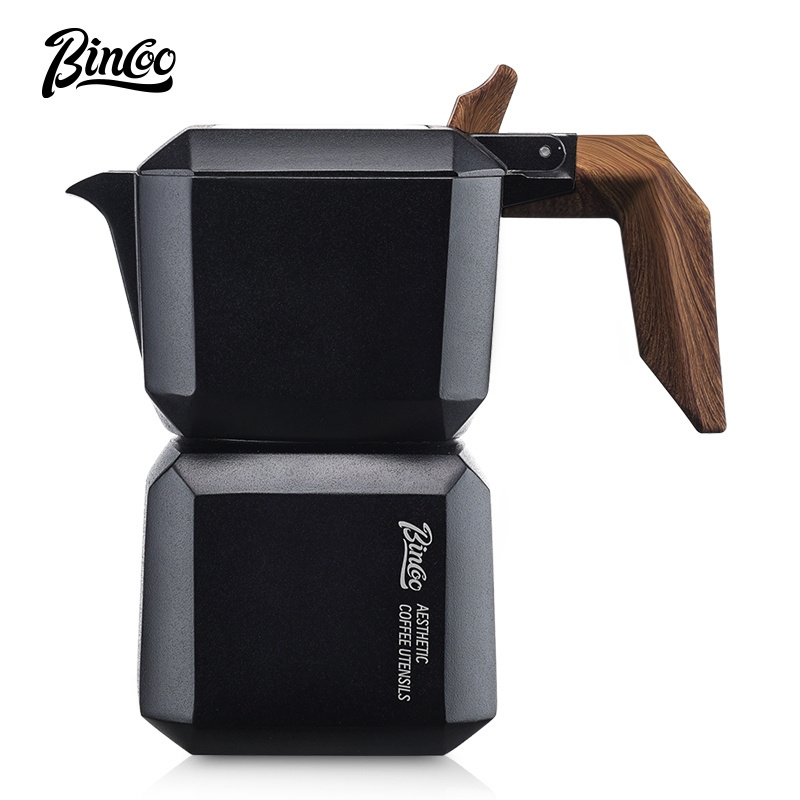 BINCOO Rubik's Cube Double Valve Moka Pot Household Small Espresso Coffee Pot Italian Coffee Maker 2 Cups