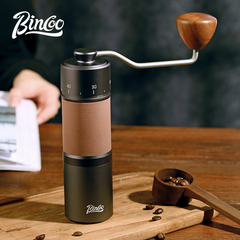 Bincoo Professional 7 cores Conical Burr Manual Coffee Grinder Al-Alloy Body 420 Stainless Steel Burr Espresso Maker