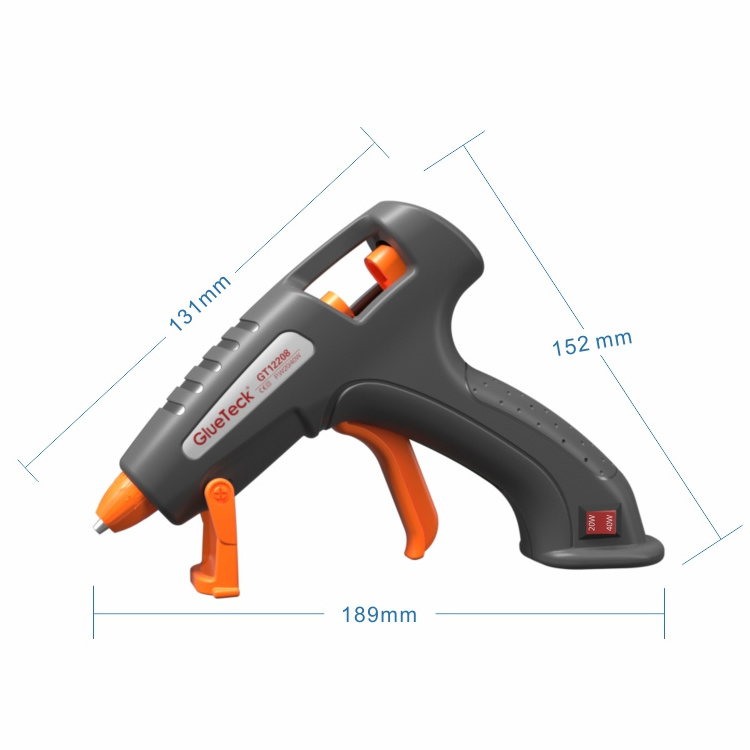 Dual temperature hot glue gun 20w/40w with glue stick glue gun for diy industrial