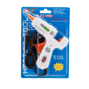 15W 25W Mini Dual Temp Glue Gun Factory White Full Size Glue Gun With Glue Sticks Copper Nozzle