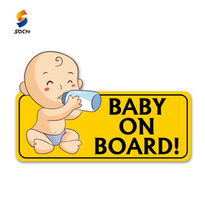 Funny Baby On Board Reflective Magnet Baby On Board For Car Warning Decal Sticker