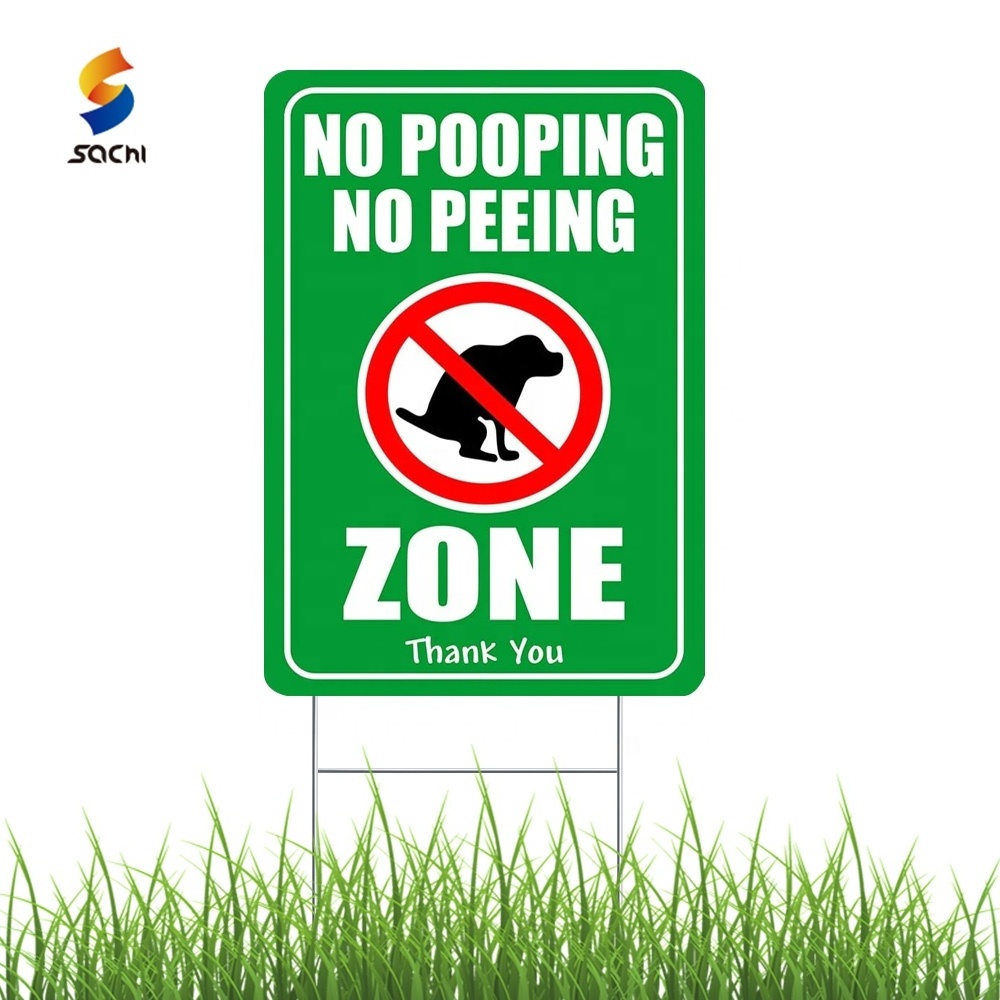 Custom Weather Resistant Long Lasting Stop Dogs From Pooping On Your Lawn No Poop Dog Signs