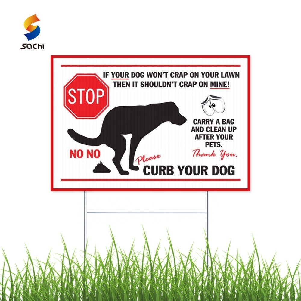 Custom Weather Resistant Long Lasting Stop Dogs From Pooping On Your Lawn No Poop Dog Signs