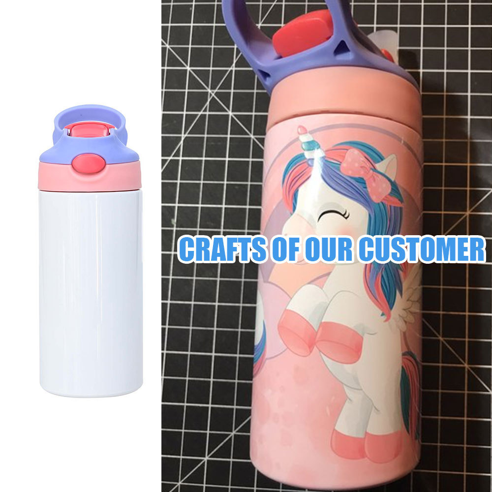 Wholesale Custom Logo 12oz Kids Sublimation Tumbler Stainless Steel Children Baby Water Bottle