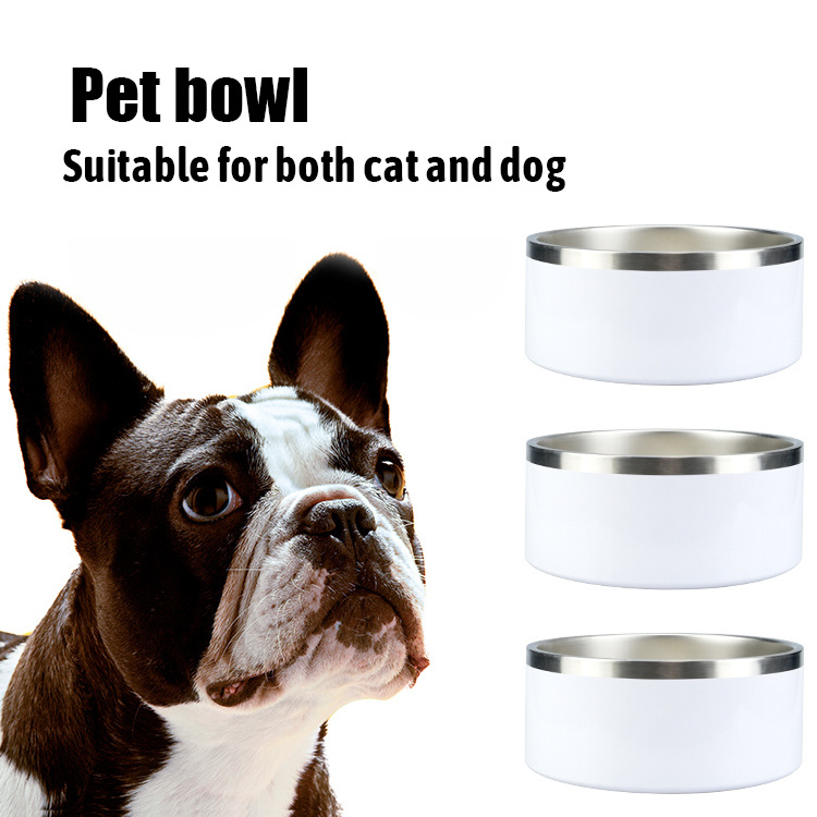 USA Warehouse Free shipping Pet Feeder Bowls 32 OZ 64OZ Custom LOGO Blank Sublimation Stainless Steel Dog Food Bowl