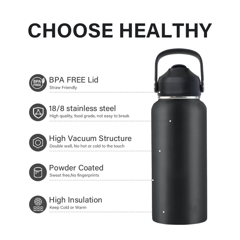 Customized Aquaflask 32oz Stainless Steel Wide Mout Vacuum Flask Gym Sport Bicycle Double Wall Reusable Insulated Water Bottle