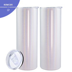 USA Warehouse 15oz 20oz 25oz 30oz Shimmer Glitter Stainless Steel Double Wall White Holographic Sublimation Tumbler