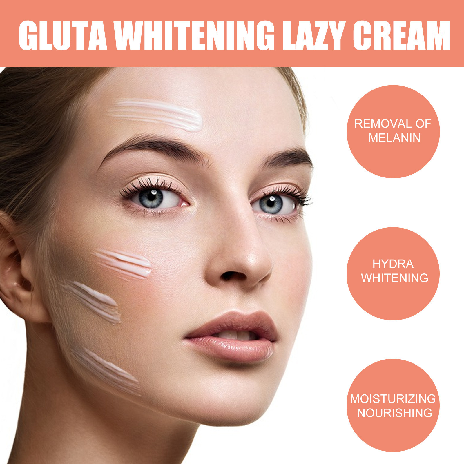 Gluta Whitening Lazy Cream Long Term Makeup 10S moisturizing Bright Cream 30g