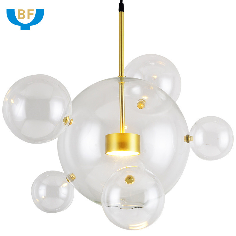 Industrial Glass Made Clear Ceiling Chandelier Pendant Light Modern