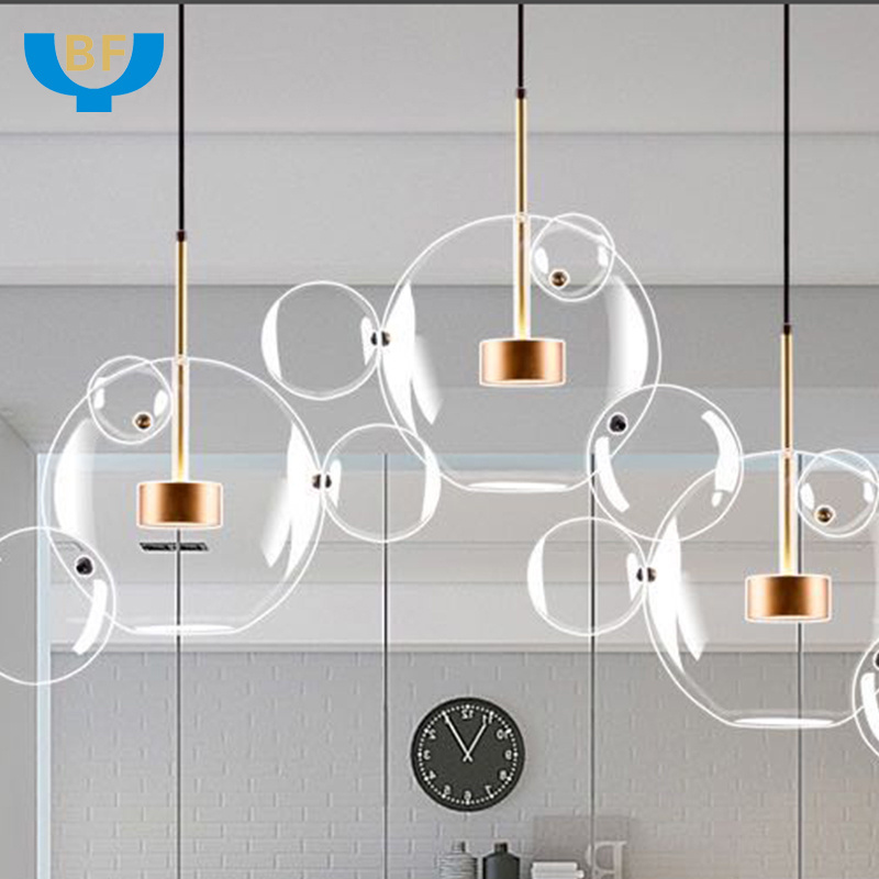 Industrial Glass Made Clear Ceiling Chandelier Pendant Light Modern