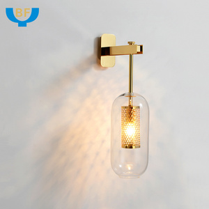 Modern Indoor Wall Light Home Hotel Bathroom Vanity Light Fixtures Glass Wall Lamp