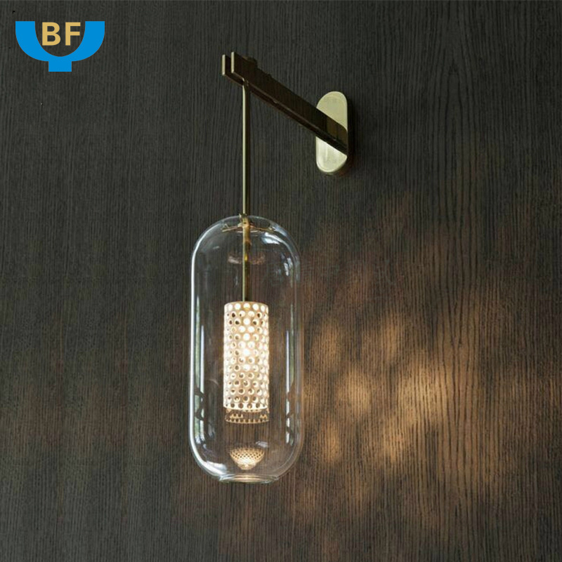 Modern Indoor Wall Light Home Hotel Bathroom Vanity Light Fixtures Glass Wall Lamp