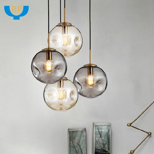 Modern Hotel Decoration Indoor Wire Hanging Glass LED Chandelier Pendant Lamp