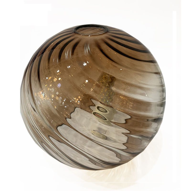 Ball Shape Custom Smoked Glass Lampshade Modern Indoor Glass Lamp Cover Light Shade For Hotel