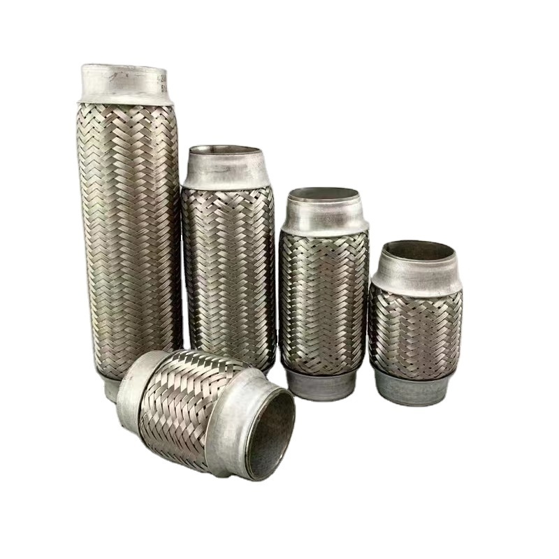 All Dimensions Available Automobile exhaust pipe soft mesh bellows stainless steel soft joint Flange Flexible Pipe with Tube