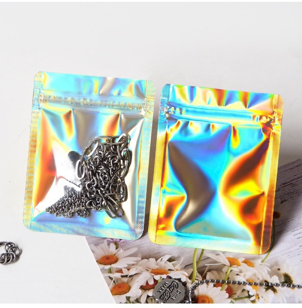 holographic hologram laser blank 1 lb 1 gram thick potpourri mylar bags smellproof 1gr with handle for seamoss